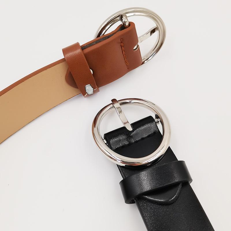 Oval Women's Belt Pu Japanese Buckle Personalized Korean Style Jeans Belt