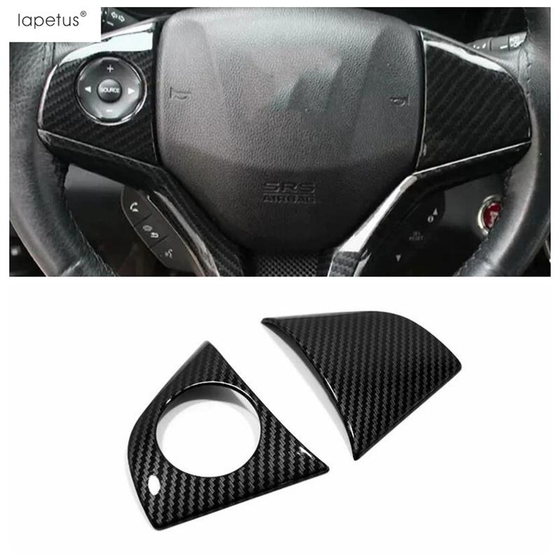 Central Control Steering Wheel Button Frame Cover Trim For Honda Vezel HR-V 2014 -  ABS Carbon Fiber Accessories Interior
