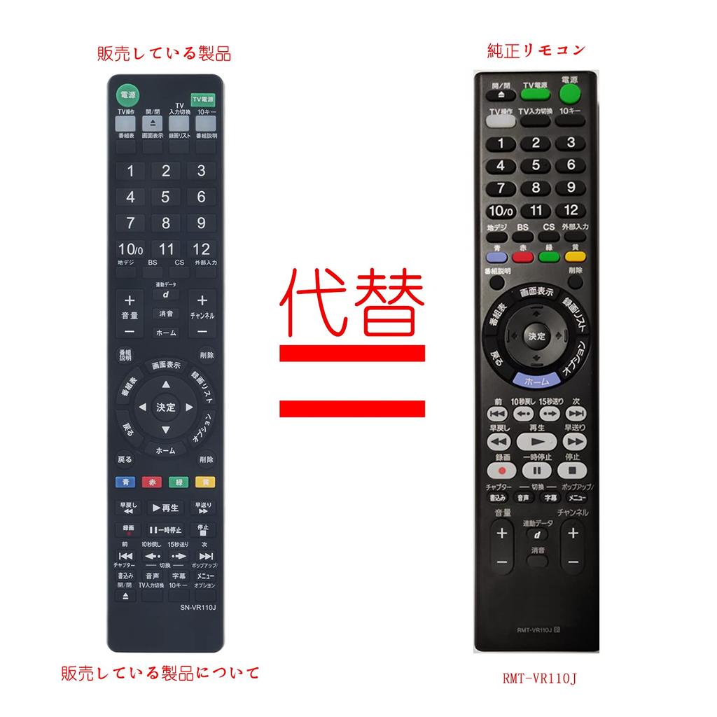 PerFascin Substitute Remote Control Replace for Sony Remote Control RMT-VR110J RMT-VR501J Blu-ray BDZ-ZT1700 BDZ-ZW1700 BDZ-ZW2700 BDZ-FT1000