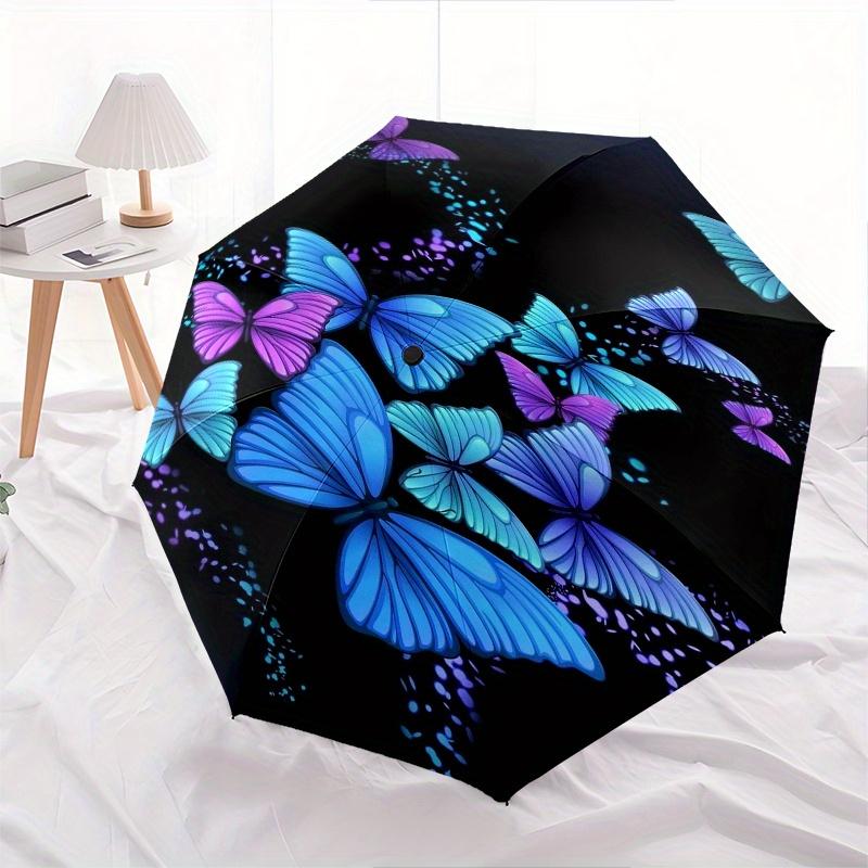 Glow in The Dark Butterfly Wallpapers for iPhone & AndroidUmbrella, Cute Umbrella with Cute Design, Portable 3-Fold Compact Umbrella for Men & Women,