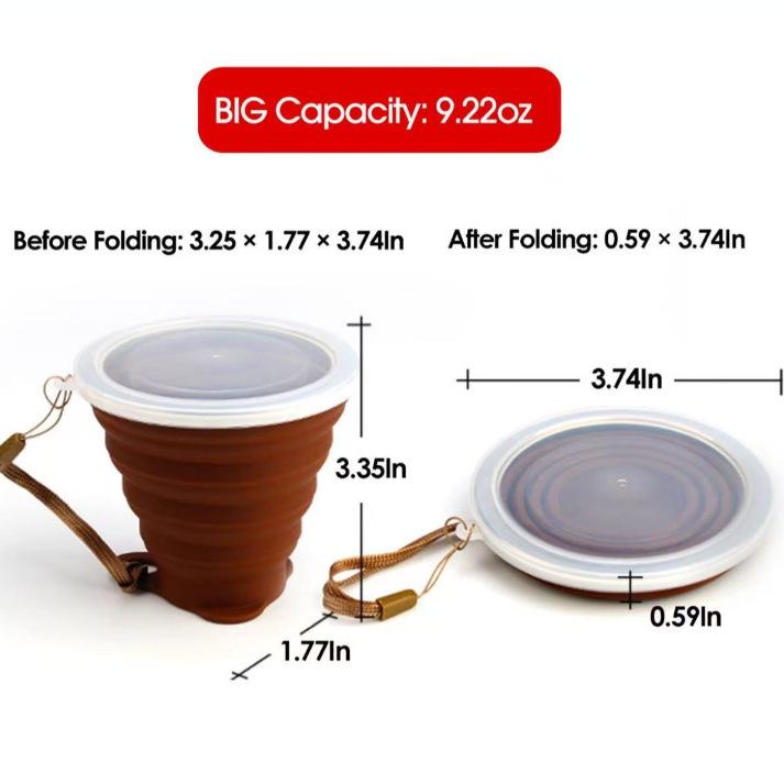 Silicone Collapsible Outdoor Cup: Portable, Telescopic for Water, Coffee, and Mouthwash