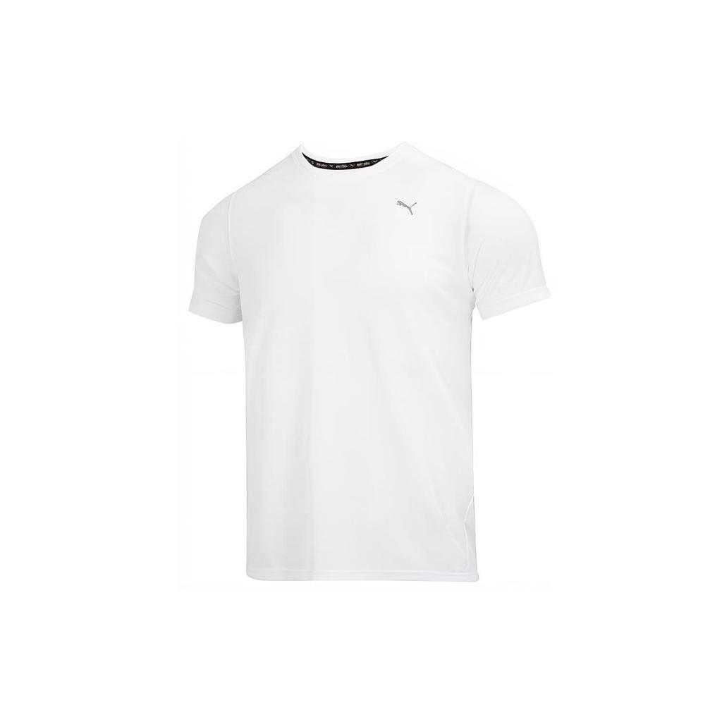 Puma Logo Print Crew Neck Short Sleeve T-Shirt Men Tops White 520759-02