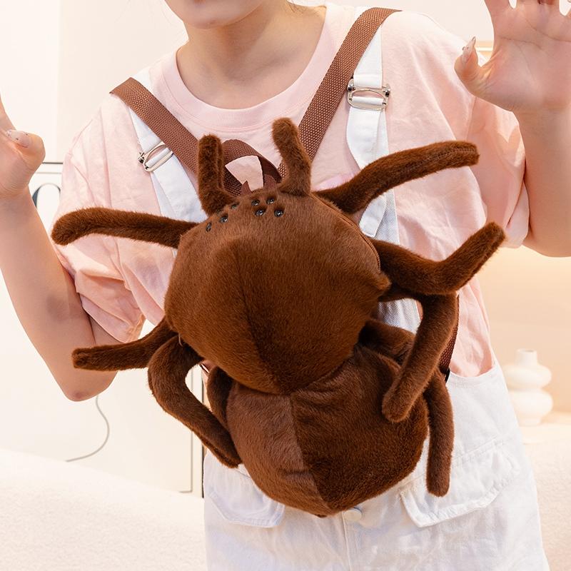 35*30CM Simulated Spider Plush Backpack Toys Stuffed Soft Animal Dolls Cartoon Insect Backpack Decorative Bag Birthday Gift