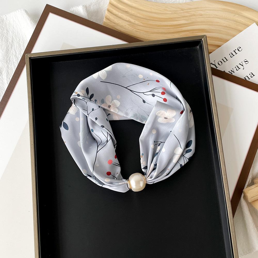 Magnetic Buckle Small Scarf Diamond Studded Magnetic Buckle Scarf Women'S Necklace Headband Scarf Light Luxury Exquisite