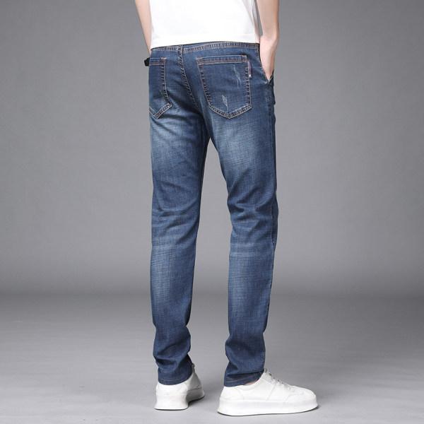 Men's Jeans Men's Spring and Autumn Section of The New Straight Slim Summer Trousers Trend Thin Section Trousers Male