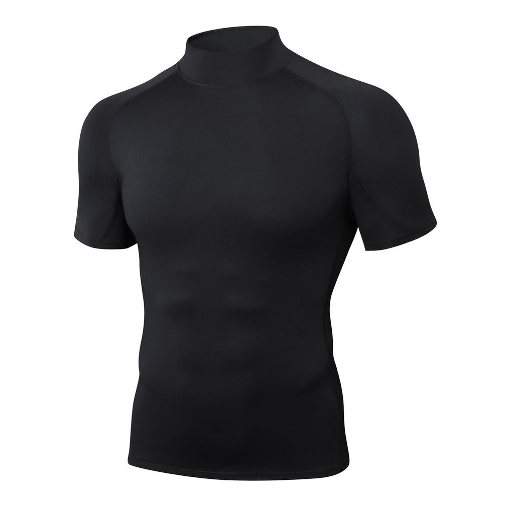 Men's Quick Dry High Neck Short Sleeve Athletic Top