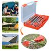 20 Pcs Tent Pegs Heavy Duty 8 Inch Ground Stakes with Storage Box Tent Spikes for Camping Patio Garden Canopies Grassland