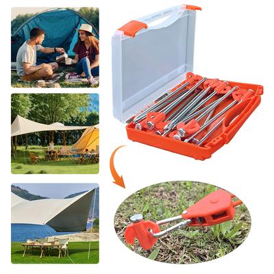 20 Peças Estacas de Barraca Resistentes de 8 Polegadas com Caixa de Armazenamento Espigões de Barraca para Acampamento Pátio Jardim Toldos Pastagem