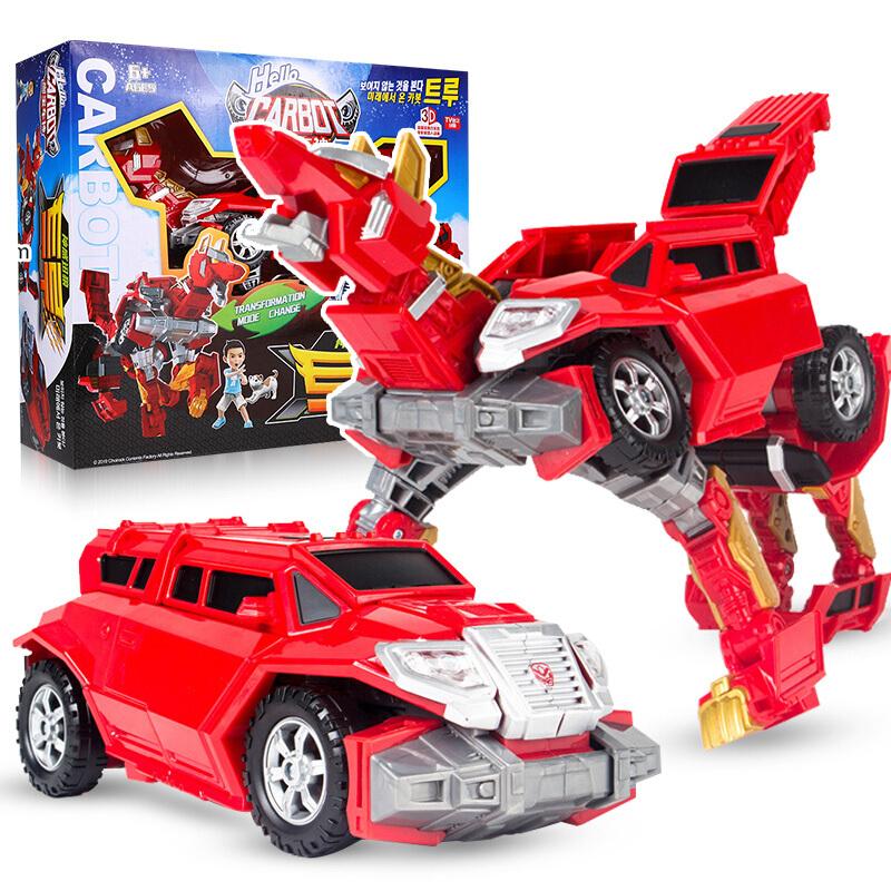 New Big Carbot Transformation Robot Toys Action Figures Two Mode Deformation Car Police Wolf Toy for Children Gift