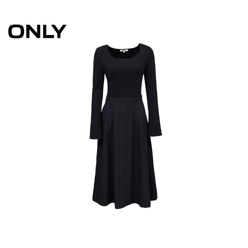 Only Women's Faux Two-Piece U-Neck A-Line Long Dress