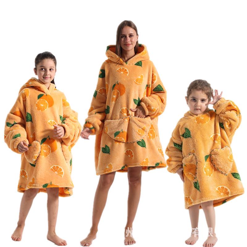 2023 Hooded Oversized Flannel Blanket Clothing for Men & Women – Extended Length for Warmth