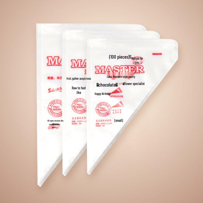 Disposable Cream Piping Bags - 100 Pieces, Small To Large Sizes for Cake Icing and Baking Tools