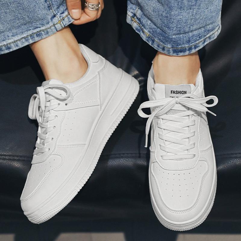 Men Low‑top White Skate Sneakers Casual Shoes for Male Students
