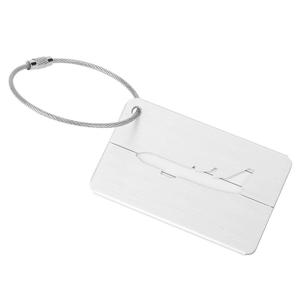 5Pcs Aluminum Alloy Travel Baggage Luggage Suitcase Tag ID Card Label (Silver)