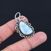 Naturlig Larimar Ädelstenshänge Handgjort 925 Sterlingsilver Indiska Smycken