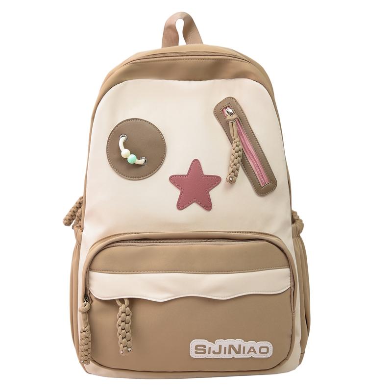 Color Block Student Schoolbag Large Capacity Backpack Women's Travel Backpack