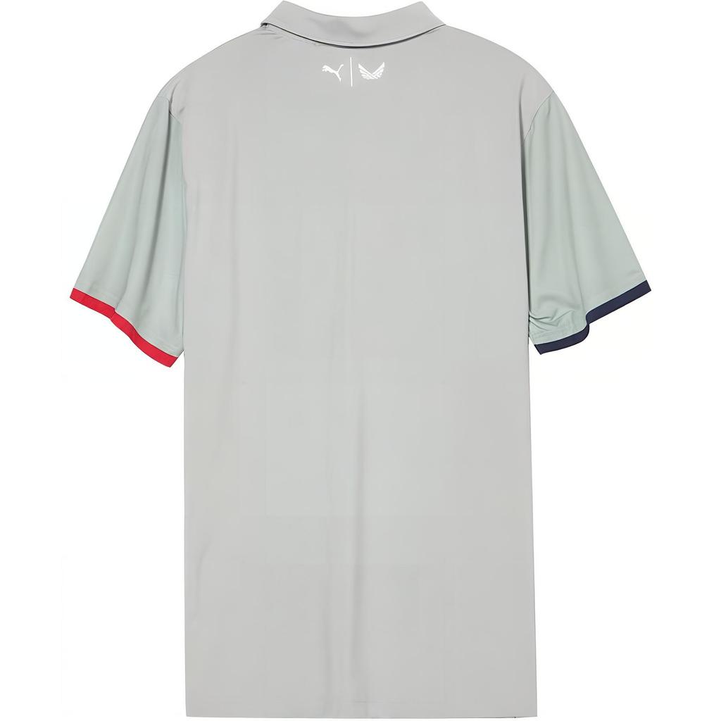 Puma Volition Patriot Star Color Block Lightweight Cool Dry Short Sleeve Polo Shirt Men Polo Shirts Cement-Gray 532982-02