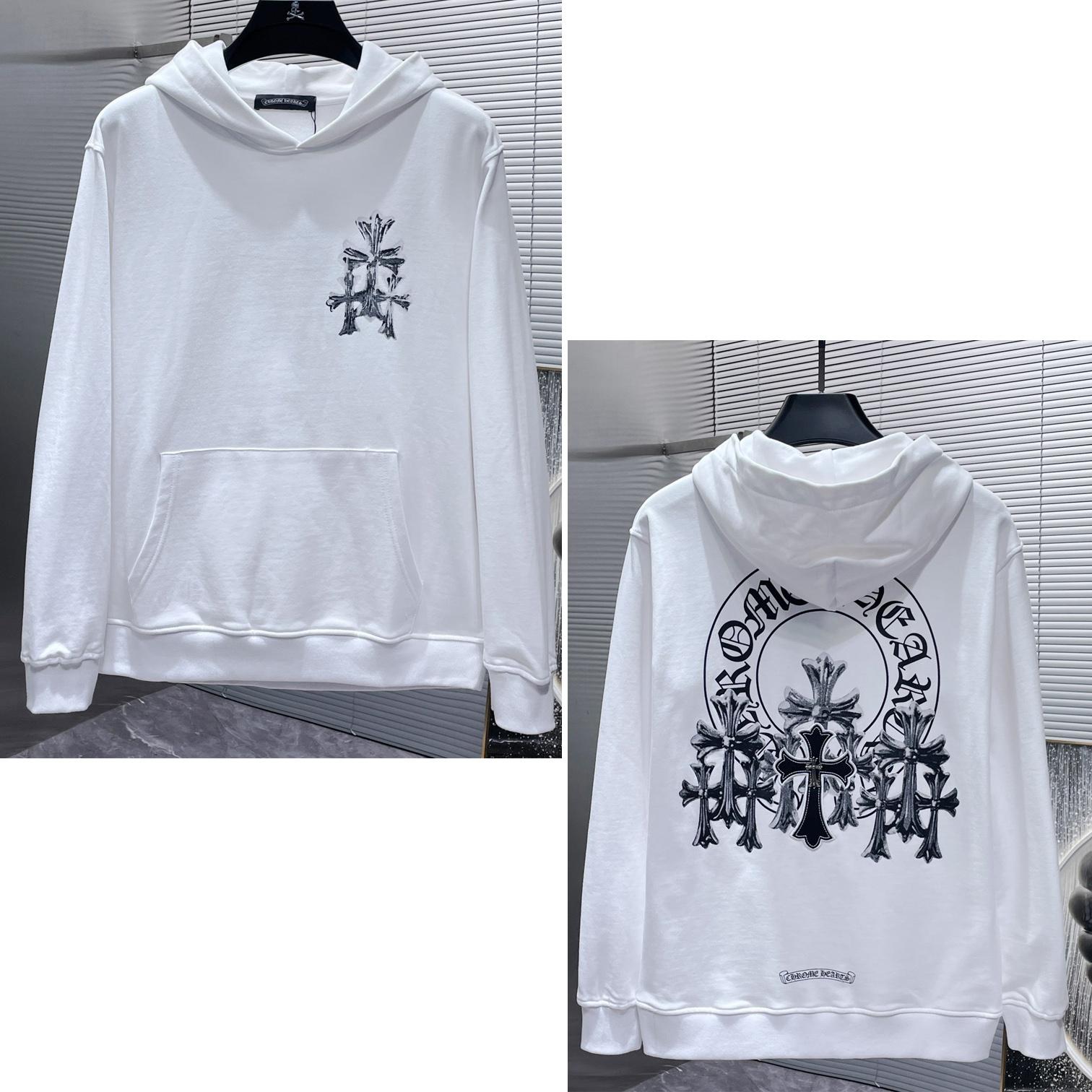 

8602 ХРОМІЗОВАНІ СЕРДЕЧКА 2025 Новинка весни та осені, великі розміри, тонкий стиль, класичний стиль, з капюшоном та логотипом для пар S білий