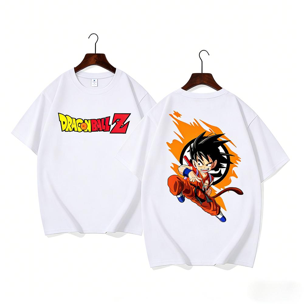 Dragon Ball Z Kids Cotton TShirt Adult Boys Girls Family Matching Casual Tee Front Back Print Anime Goku Graphic Tops