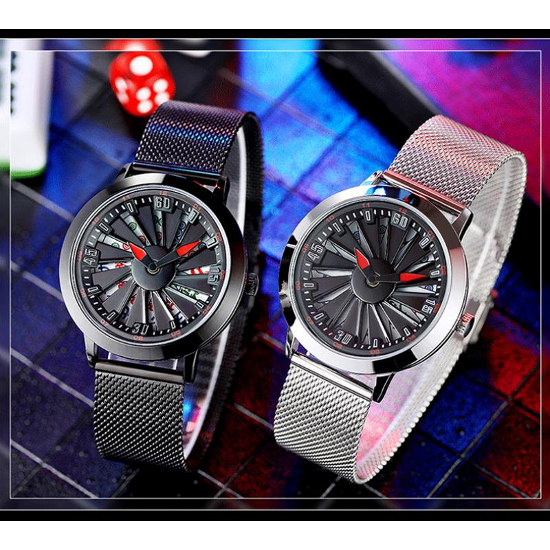 SANDA Neue Uhr kann Mahjong Hollow Large Turntable Fashion Personality Creative Concept Herrenuhr Herrenuhr ausführen