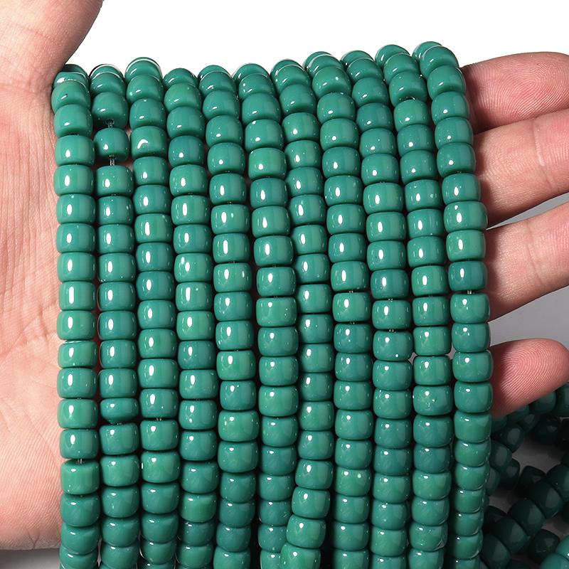 1 String 8x6mm Solid Color Glass Beads Cylindrical Loose Spacer Beads For Jewelry Making DIY Crafts Bracelet Necklace Wholesale