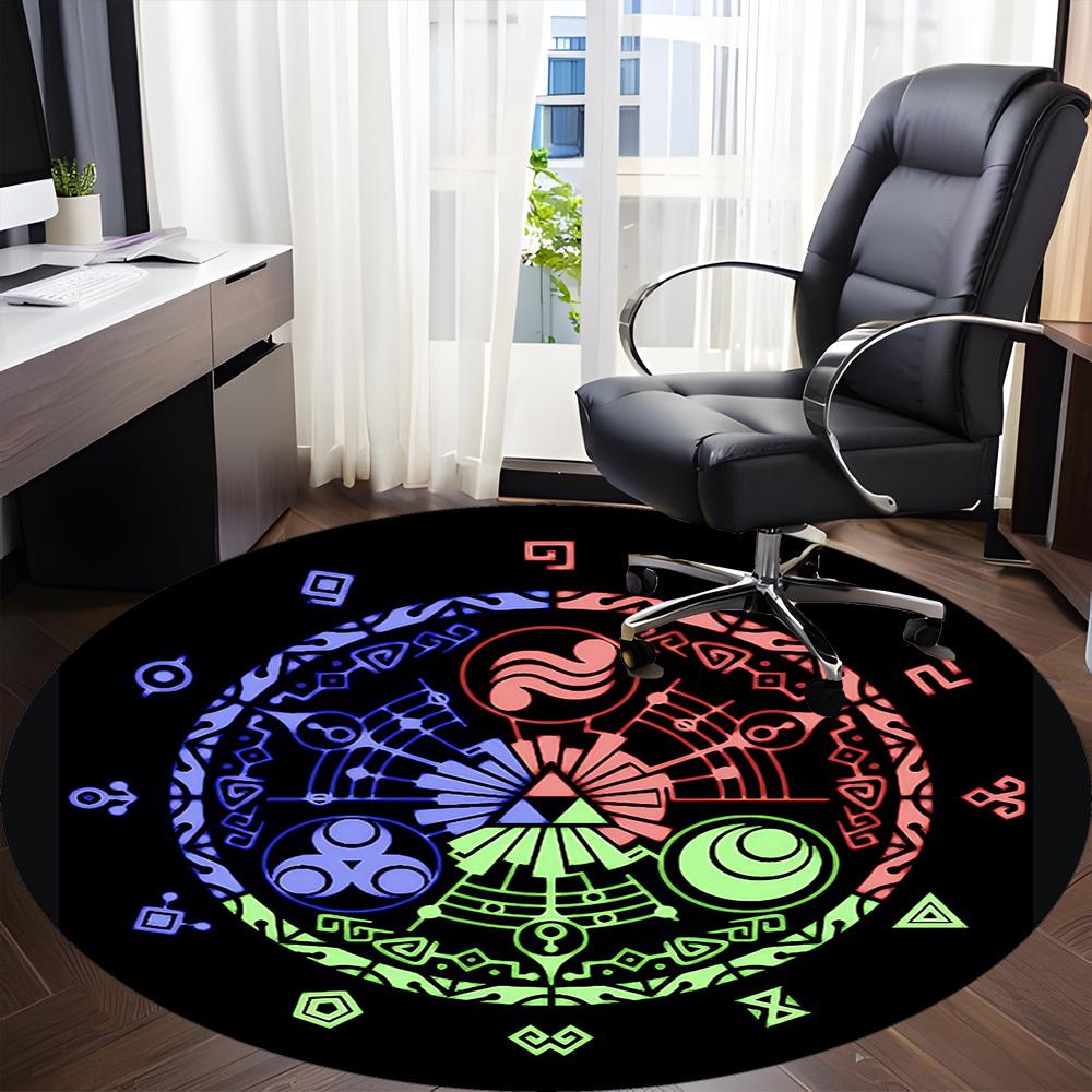 1pc Legend of Office Round Area Rug, Indoor Mat Suitable For Office, Under Office Chairs Bedroom Living Room Home Decor  a0908167