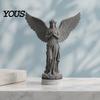 Healing Angel Sculpture 3D Printed Praying Figurine, Retro Guardian Angle Statue, Winged Women Decoration Artistic for Home Office, Housewarming Gift