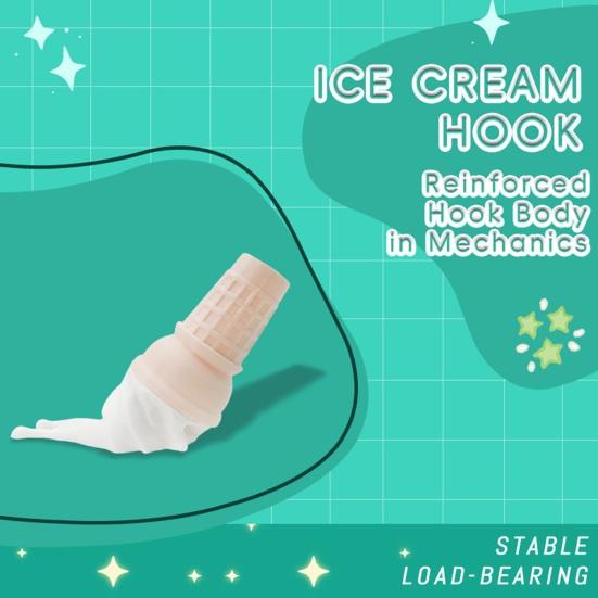 Wall Hook Ice Cream Shape PVC Coat Bag Hat Rack Kid Hardware