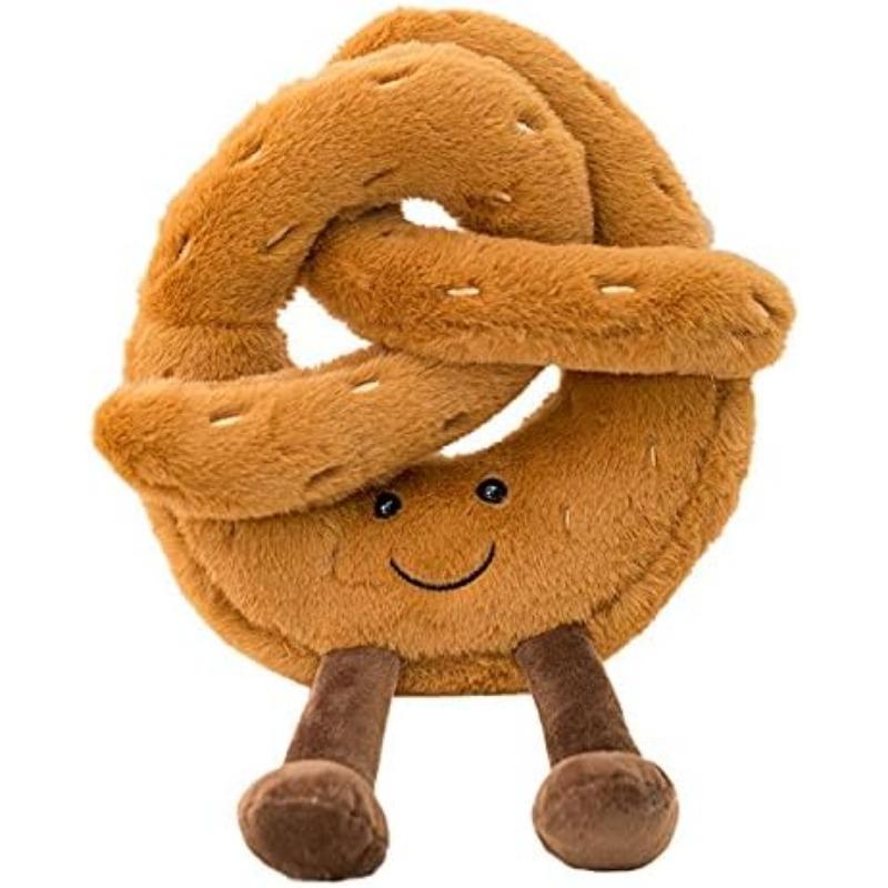 9" Croissant Plush Toy Cute Croissant Bread Pillow Stuffed Animals Funny Soft Food Plushies Toy (Pretzel)