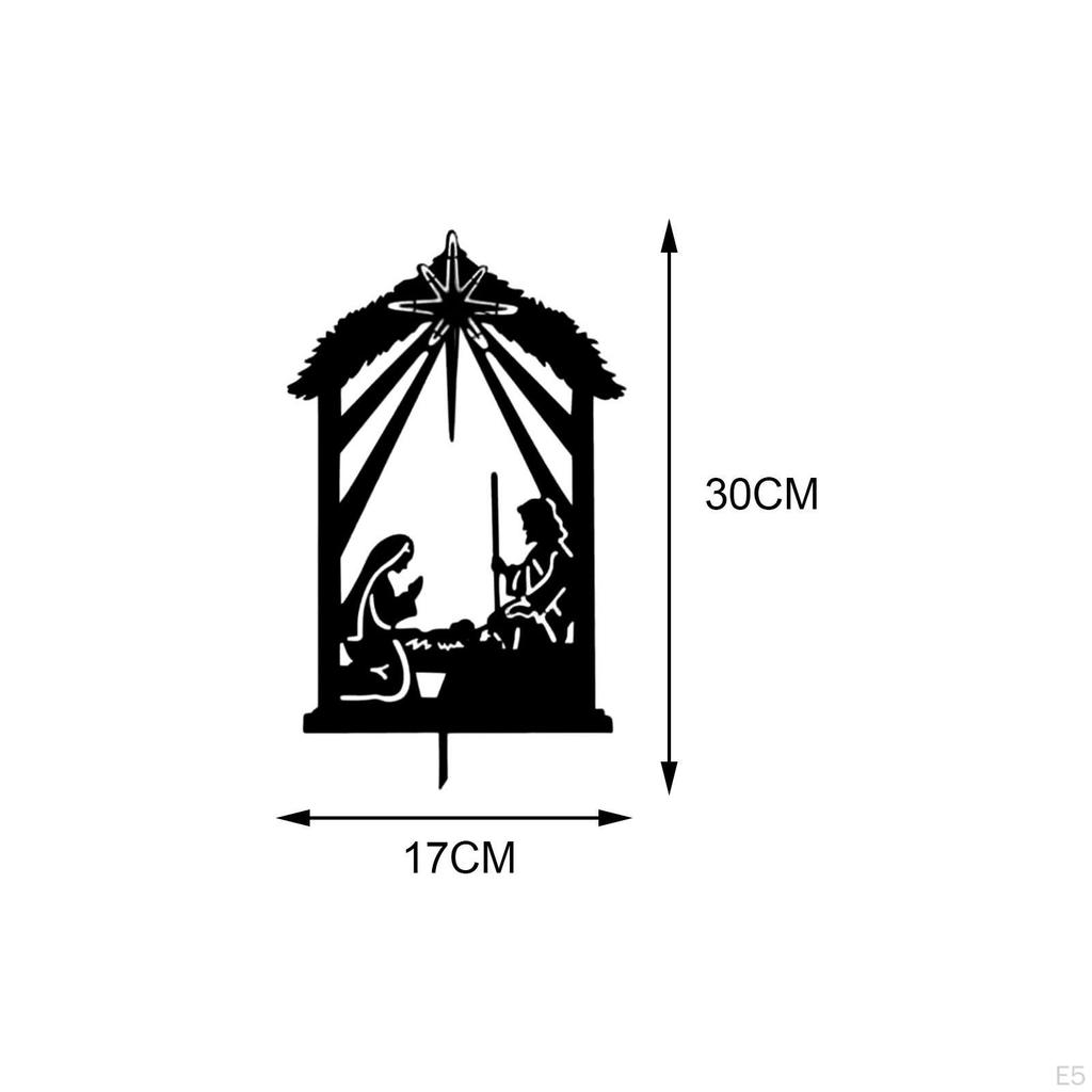 Christmas Nativity Scene Garden Stake Courtyard Sign Durable Multifunctional Yard for Aisle,