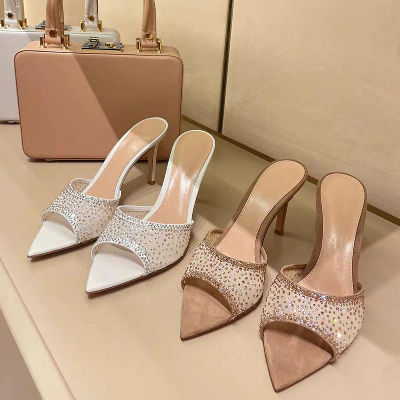 Net Red Sandal Women Summer Outside To Wear 2025New Stiletto Pointed Toe Beautiful High Heels With Open Toe Slippers