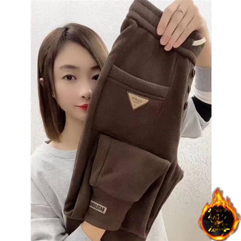 

Женские гаремные брюки с утолщенным плюшем, осенне-зимние, корейская версия, больших размеров, свободные и стройнящие, универсальные, спортивные повседневные брюки XXXXL