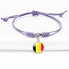 Purple Stylish Unisex Charm Bracelet With European Country Flags Length Adjustable