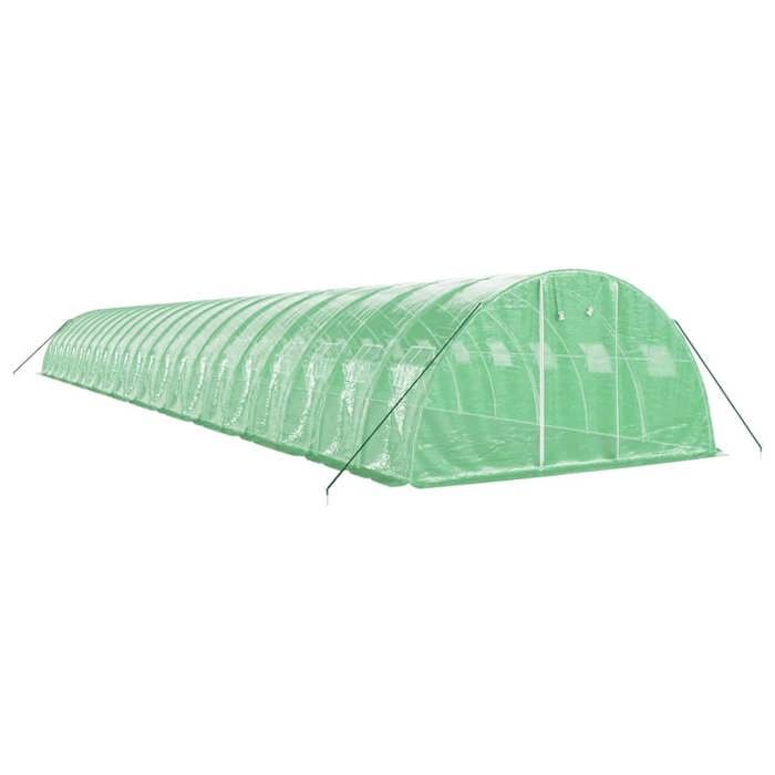 VidaXL Serre avec cadre en acier vert 88 m² 22x4x2 m, polytunnel, serre à cadre froid, serre pour tomate, serre de jardin, 3188070