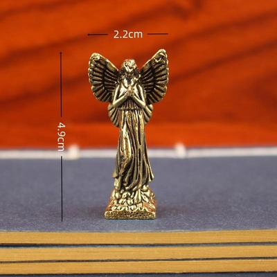 Retro Miedziany Anioł Modlący Małe Ozdoby Mosiężne Figurki Aniołów Akcesoria do Wystroju Domu