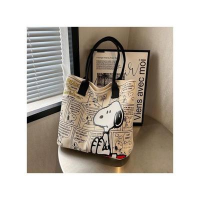 Módní plátěná taška přes rameno pro dívky se vzorem Snoopy, více vnitřních přihrádek, ležérní každodenní crossbody taška, velkokapacitní úložná taška