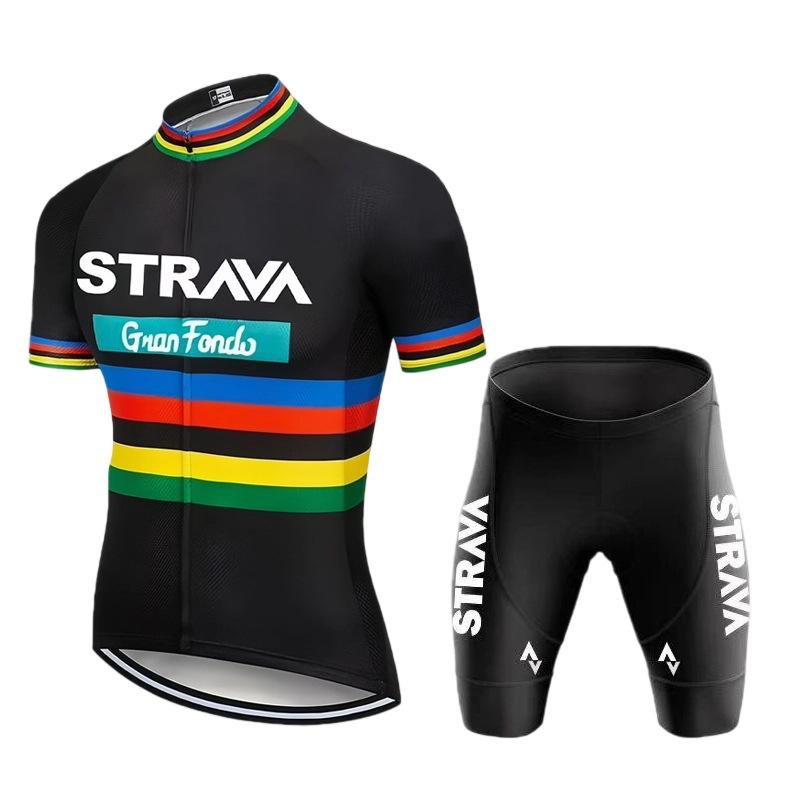 Bicycle Short-sleeved Strap Set, Quick-drying Men's and Women's Road Cycling Cycling Cycling Shorts Summer Breathable Cycling Suit Set