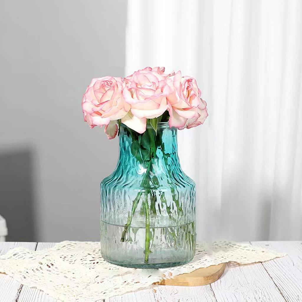 Glasblumenvase Knospe Kreative Hochzeitsmittelstücke Flasche Rundkrug für Bücherregal