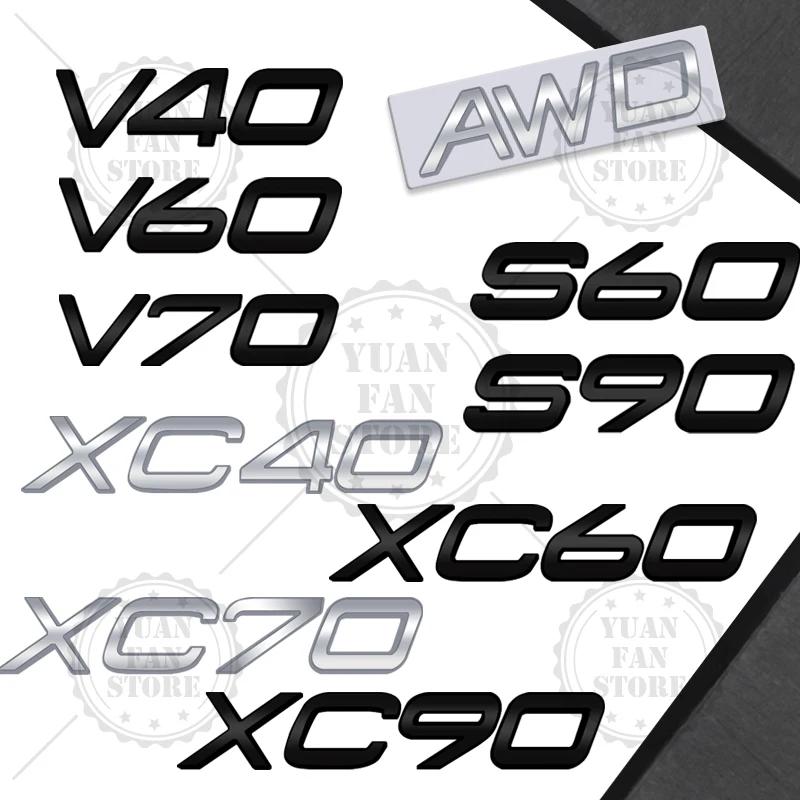 Wplhz4 1PCS Metal Letter For Volvo CX40 CX60 CX90 V60 V40 S60 V70 XC70 D2 D3 D4 D5 D6 D7 D8 B2 B3 B4 B5 B6 T2 T3 T4 T5 T6 AWD 3D Emblem