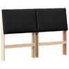 Padded Headboard In Black 140 Cm Solid Pine Wood