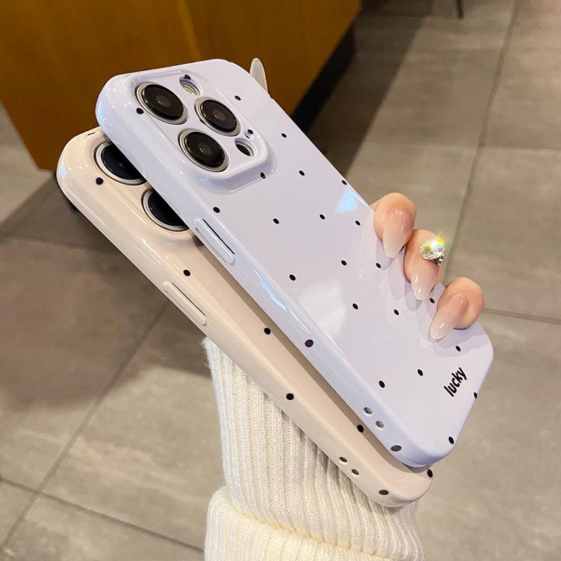 Luxuriöse Süße Wellenpunkt Muster Handyhülle für IPhone 17 16 15 14 13 12 Pro Max 17air Glänzend Stoßfeste Handyhülle Mädchen Geschenk