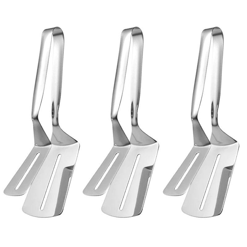 

AEE2-3PCS Double Sided Shovel Clip,Upgraded Grill Clamp For Cooking, Food Clip Grill Clamp For Outdoor Grilling срібний