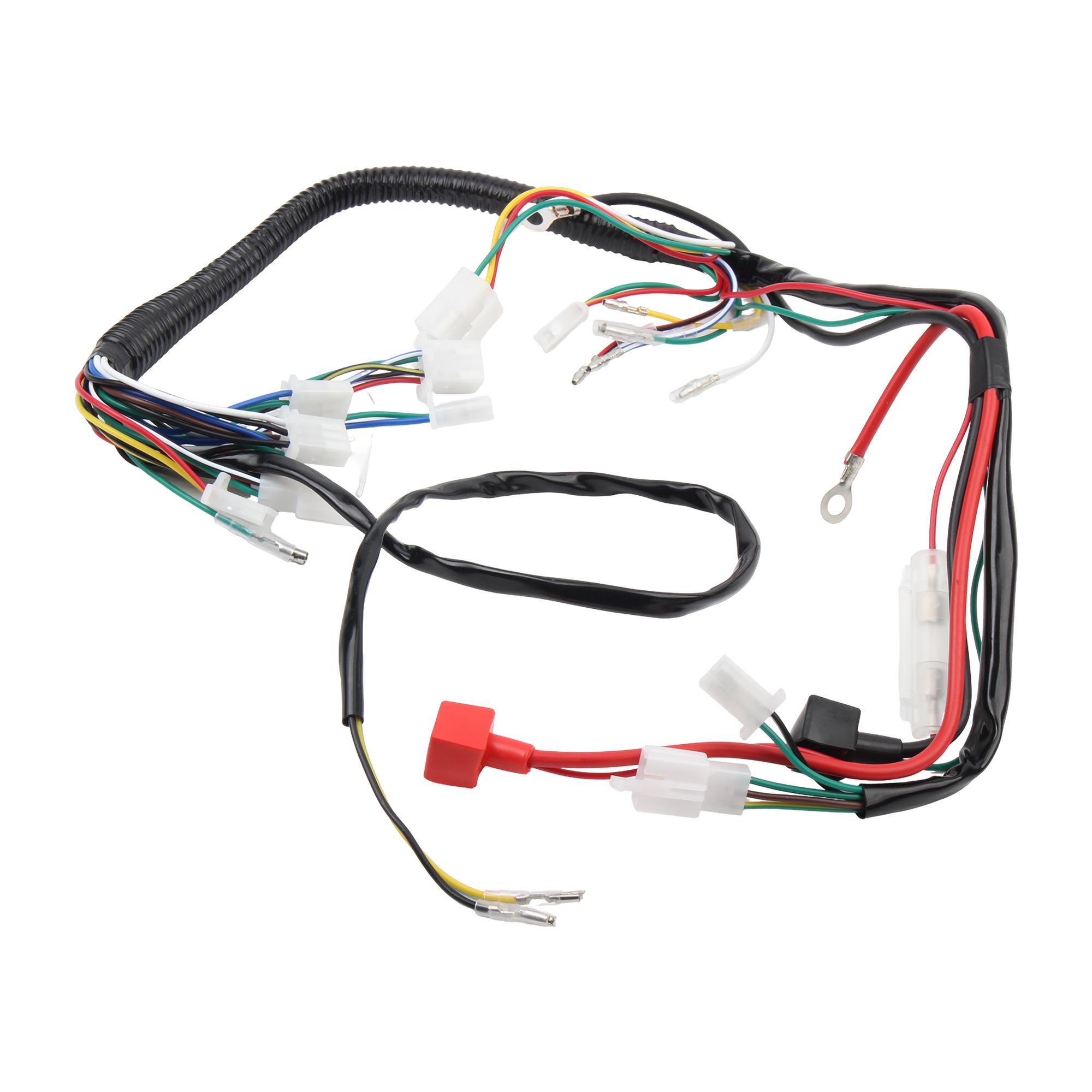 UTV ATV Quad Bike Full Electric Wiring Harness For Most Chinese 50cc 70cc 90cc 110cc 125cc 4 Wheeler Wire Harness Replacement чёрный