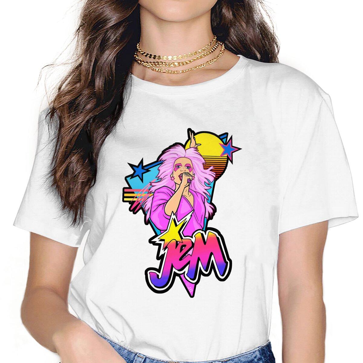 RETRO 80S JEM Jem And The Holograms Women T Shirt Fashion Unisex Polyester Crewneck TShirt Harajuku S
