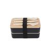 Portable Single/double Layer Lunch Box Japanese-style Bamboo Cover Bento Box Leak Proof Office Camping Fruit Lunch Bento Box