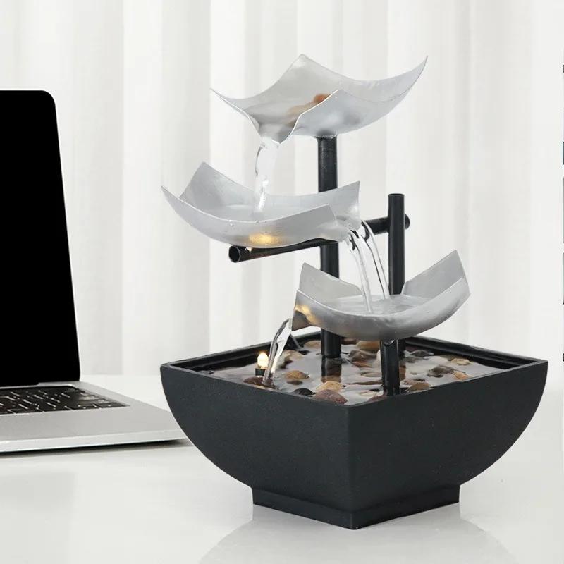 Tabletop Water Fountain, Automatic Pump, Deep Basin & Natural River Rocks. Indoor Zen Relaxation for Office, Living Room