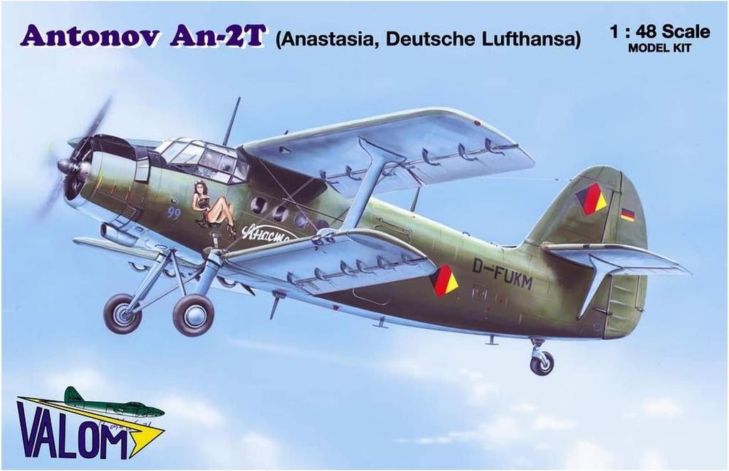 VALOM Scale Russian Antonov Colt Biplane Transport Aircraft Anastasia Lufthansa Plastic Model Kit CV48007 1/48 An-2T