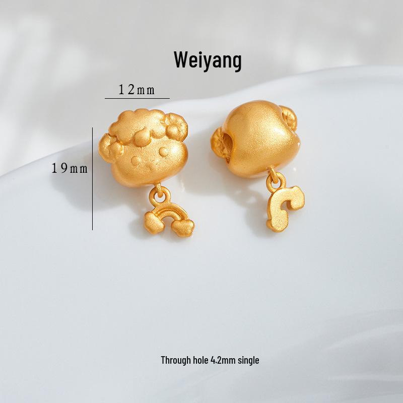 Vietnam Znamení Zvěrokruhu Pozlacené Korálky & Náramek z Červené Šňůrky DIY Sada - Distanční Korálky a Přívěsky s Velkým Otvorem