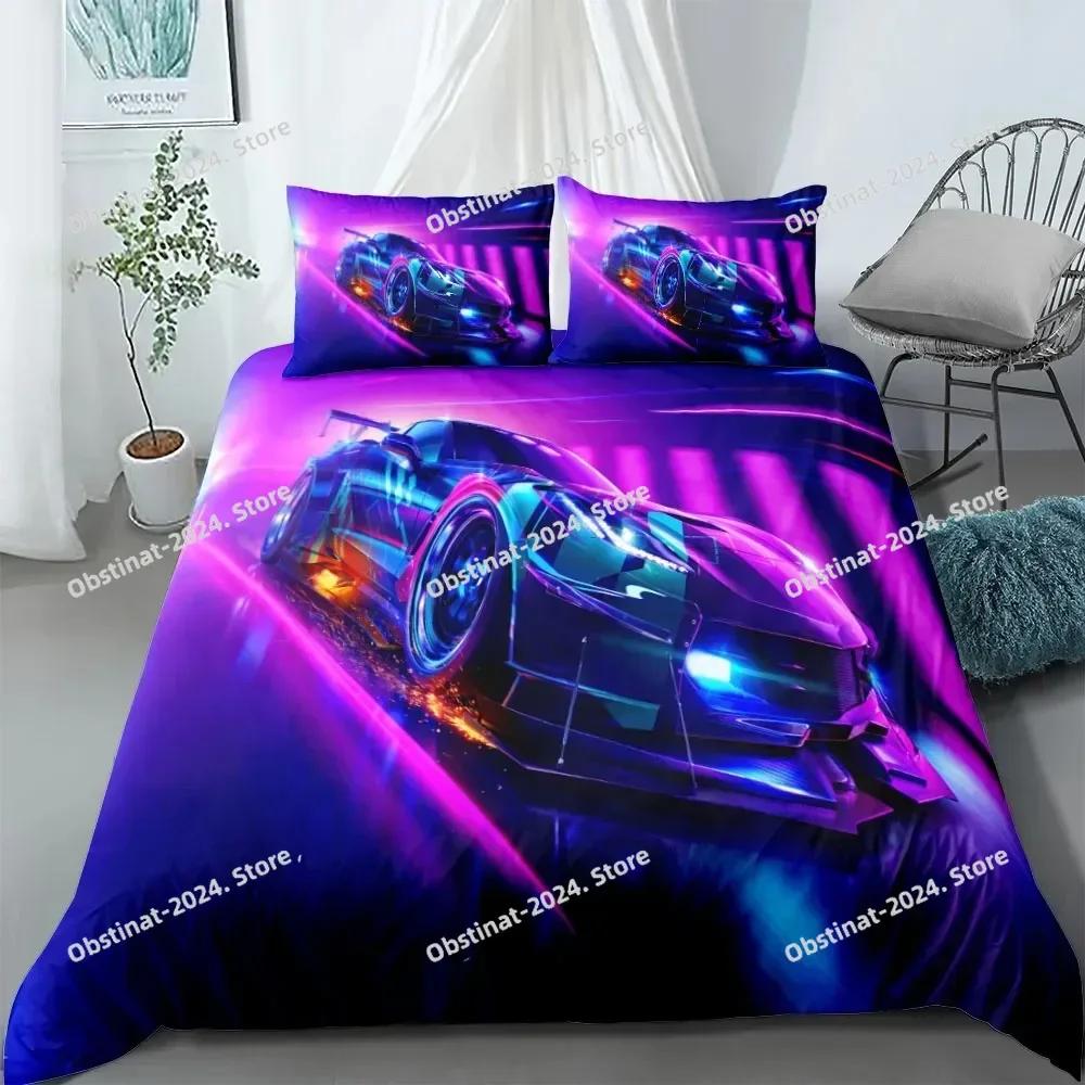Automobile Poster Fans Bedding Set King Queen Double Full Twin Single Size Bed Linen Set