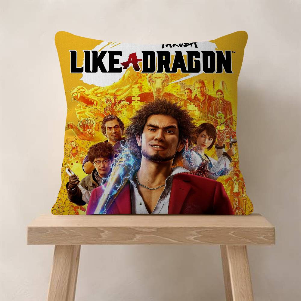 Game Y-Yakuza Anime Pillow Case Fashion Square Pillowcase Bedroom Sofa Room Ins Decoration Leisure